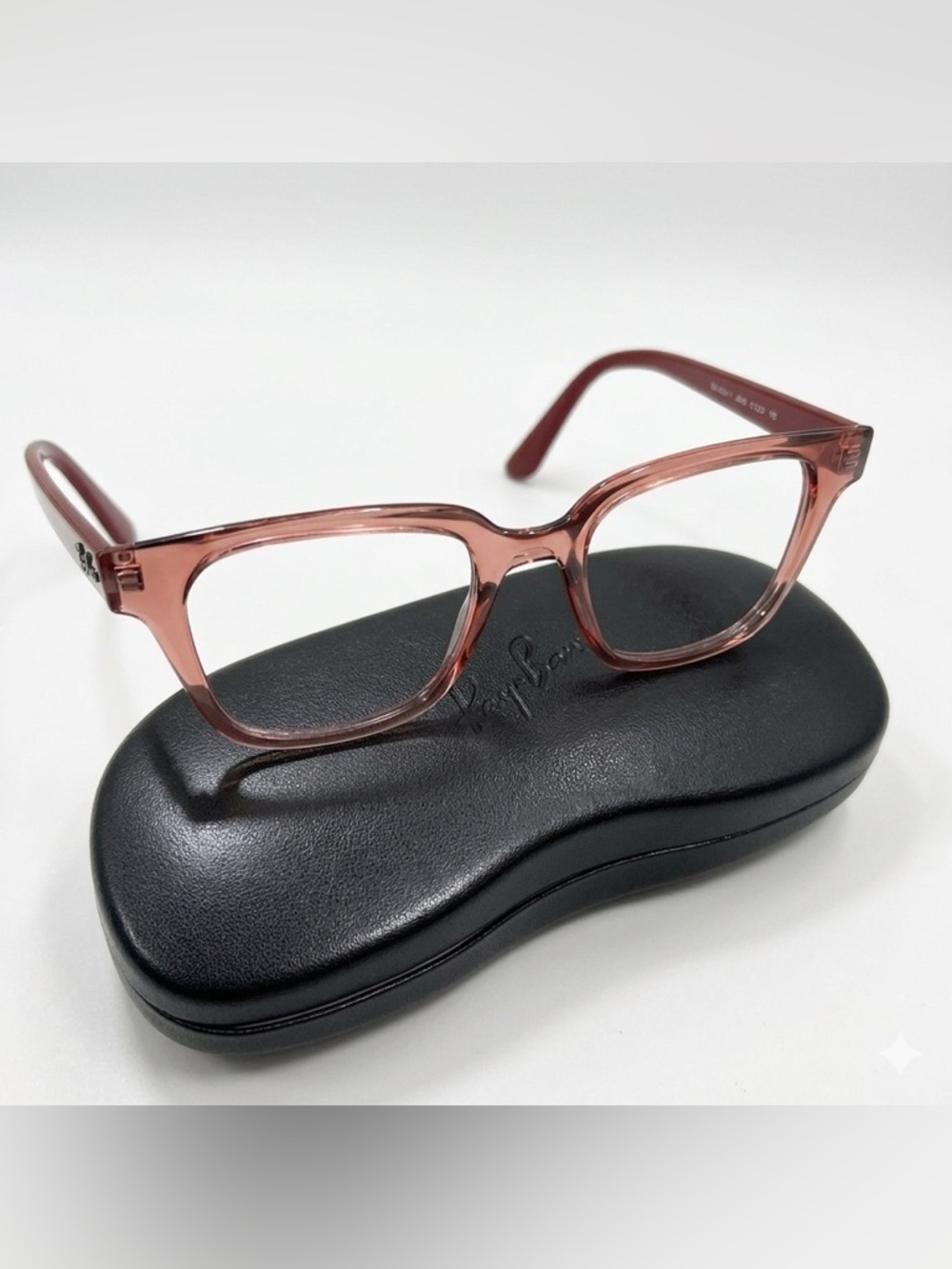 Ray-Ban Pink Translucent Glasses - Frames Only No Lenses